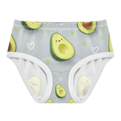 Cute Cartoon Avocado Faces Toddler Girl Underwear, Girls Underwear Cotton, 2T–8 Years