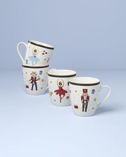 Set de 4 tazas de porcelana Nutcracker Ballet 13 oz miniatura 2