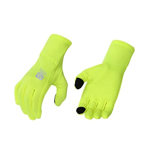New Balance Unisex Cold Weather Lightweight Onyx High Speed Gloves, Hi-Lite, Small/Medium