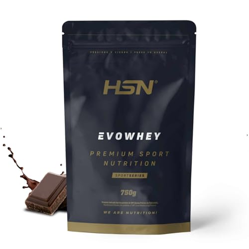 HSN Evowhey Protein | Chocolate 750g = 25 Tomas por Envase Concentrado de Proteína de Suero | 100% Whey Protein Concentrate (WPC) | No-GMO, Vegetariano, Sin Gluten ni Soja