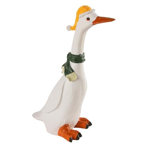 Porch Goose Garden Statue, Porch Goose Statue for Outdoor Decor, Goose Yard Sculpture Garden Decor, Resin Goose Figurine for Patio, Balcony, Yard, Lawn Ornament, Unique Gift