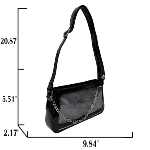 Grunge Y2K Gothic Vintage Kawaii Insert Extra Chain Decor Adjustable Cross-body Bag Ita Bag4