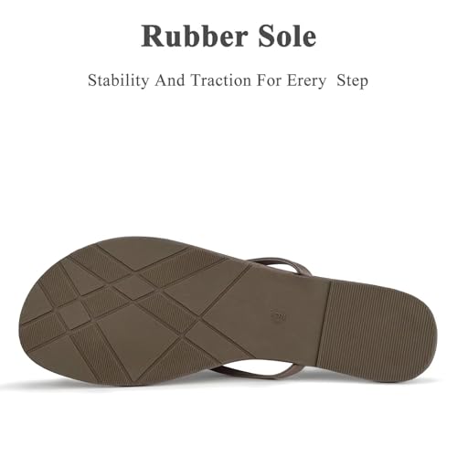 Image of Cheval Flat Leather Flip Flops for Women, Comfortable Dressy Thong Sandals 2026 Summer and Spring Vacation Essentials, Chanclas Para Mujer