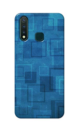 Image of Printed Hard Back Cover Case for Vivo Y19 | Vivo U3 Back Cover (Plain Azure Blue) -1302