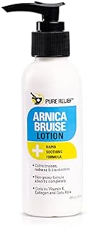 Pure Relief Arnica Cream Bruise Relief Lotion For Bruising And Swelling On Skin | Bruise Cream Extra Strength Vitamin K Cream | Moisturizing Arnica Bruise Formula Skin Care Gel W/Collagen, 4 Fl Oz