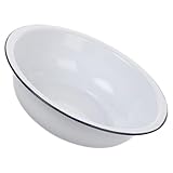 Construcción de esmalte: hecho de esmalte, este lavabo es resistente al calor, lo que garantiza durabilidad y longevidad, plato de pastel decorativo, vajilla esmaltada para cocina