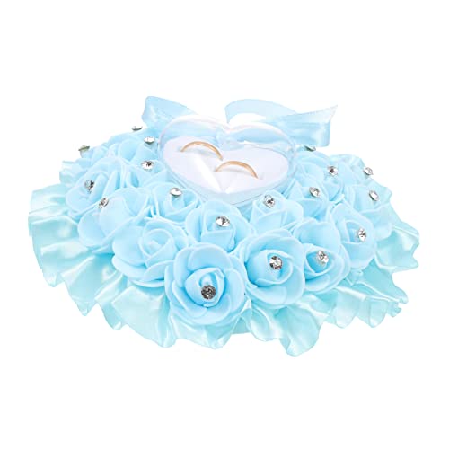 Veemoon Heart-Shaped Rose Flower Box Elegant Storage Case Rhinestones for Weddings Proposals and Anniversaries Romantic for Couples Water