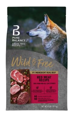 Pure Balance Wild & Free Grain-Free Red Meat Recipe Dry Dog Food for All Life Stages, 4 lb Bag
