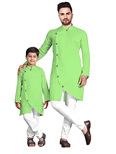 Image of Men's Cotton Blend Kurta Pyjama Set