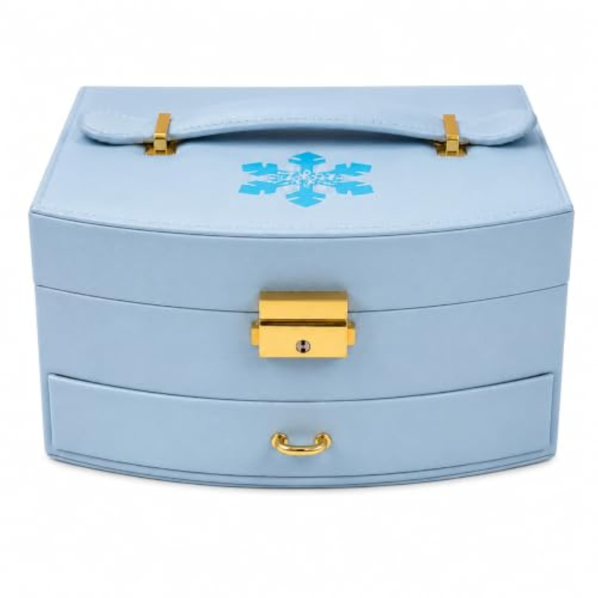 3 Layer Stylish Jewelry Storage Box with Mirror, Portable Case