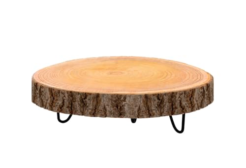 Spetebo Mini Beistelltisch Baumscheibe mit Metall Gestell - 25 cm - Kleiner...