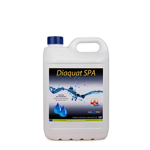 Algicida ULTRACONCENTRADO DIAQUAT SPA 5 L no espumante - Efecto CLARIFICANTE de Larga duracion - Antialgas de acción rápida - Apto para Liner