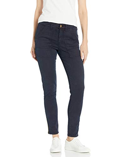 Amazon Brand - Daily Ritual Women's Stretch Twill High-Rise Ankle-Zip Utility Pant, Navy 14