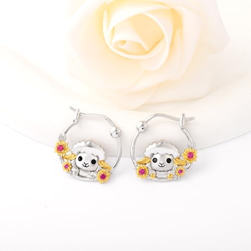 Animal Hoop Earrings for Women 925 Sterling Silver Chihuahua/Yorkie/Goat/Pig/Frog/Scorpion/Spider/Mermaid Huggie Earrings Jewelry Gifts Hypoallergenic4