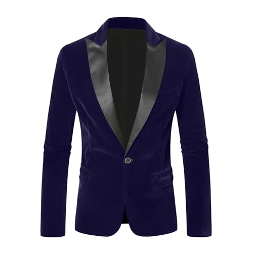 Mens Corduroy Blazer Jacket Slim Fit One Button Dress Tuxedo Suit Jackets with Notch Lapel Velvet Textured Suit Coat3