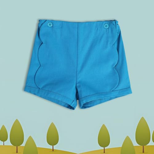 Image of miniklub Baby Woven Cotton Short (Blue Color)