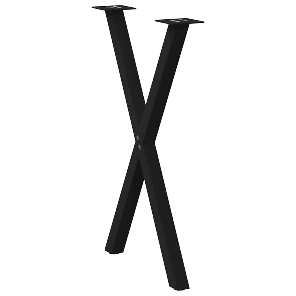 Gambe per tavolo da pranzo 2 pezzi a forma di X 57 x (72-73) cm Acciaio