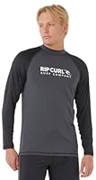 Rip Curl Men's Shock UPF L/S, Black Marle, Small