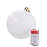 Holiball Inflatable Holiday Ornament – Ultimate Indoor/Outdoor Decoration – Reusable and Storage Friendly – for Weddings, Parties, Events, Team Colors – 30" – White
