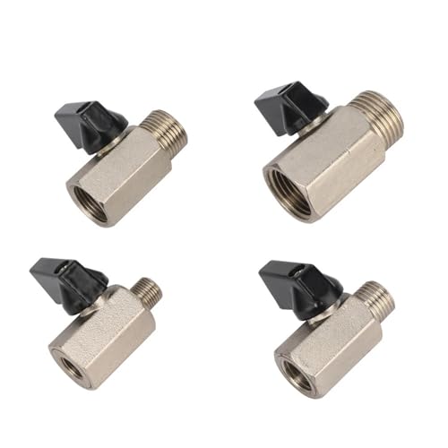 Mini válvula de bola de latón roscada 3/8 llave de paso macho hembra neumática fontanería 2
