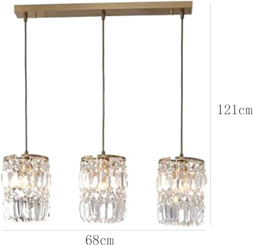 Lustre de restaurant moderne en cristal doré à 3 têtes E27