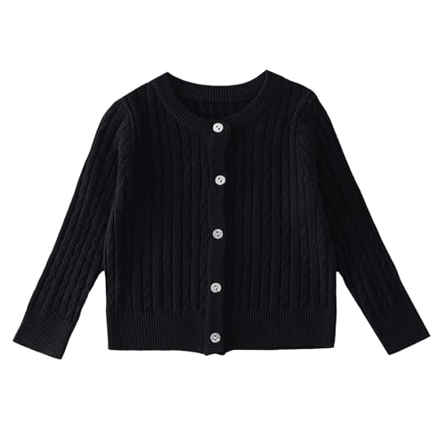 Girls Cardigan Sweater Long Sleeve Buttons Down Solid Color Stretchy Knit Fall Winter Coats