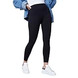 SPANX Seamless Leggings - High-Waist Fit - Athletic Wear for Women - Core Control for Shaping - Soft Nylon-Elastane Blend - Very Black - Medium
