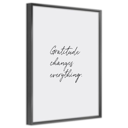 Gratitude Changes Everything Inspirational Poster, Positive Quote...