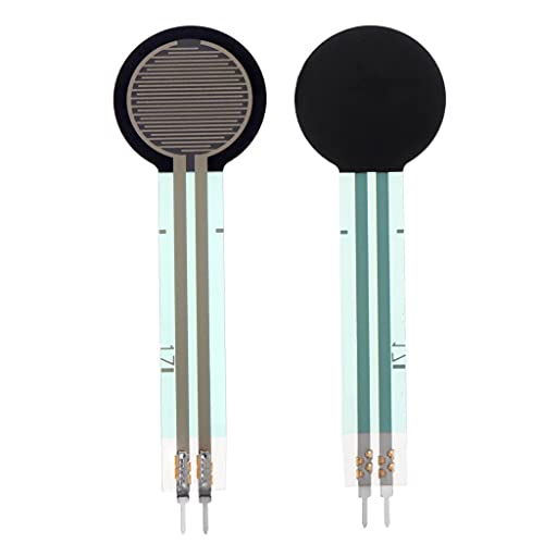 Image of ROBOWAY 4Pcs FSR402 Force Sensitive Resistor Sensor 0.5″ (14.7mm) Circular Thin Film Pressure Sensor | Analog Force & Touch Detection | Long Tail Version for DIY & Robotics Projects (Pack of 4)