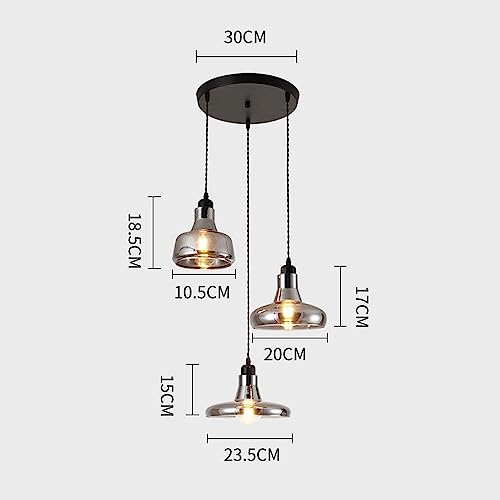 Suspension luminaire E27 réglable 3 lampes pour restaurant et café - 3