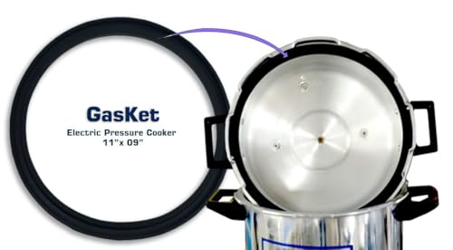 Image of Gasket for Autoclave Pressure Cooker Type 11L Size 11 inch x 9 inch | Gasket for Autoclave Aluminium Mirror Finish Steam Machine Generator, 11x 9 inches | Pack of 1 | (Black, Rubber)