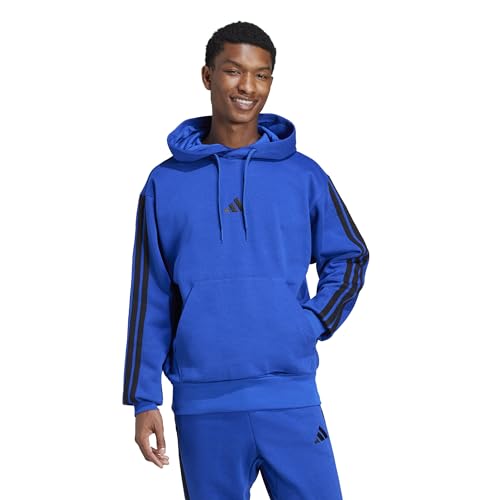 Image of adidas Mens Essentials 3-Stripes Fleece Hoodie Casual Outerwear Casual - Green