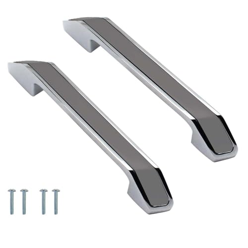 Image of VOLO Silver Black Design,Wardrobe Door /Cabinet Door /Drawer Pull Handle for Kitchen /Office /Bedroom /Winodw Sliding Closet. (R-145, 2 Pcs) (2)