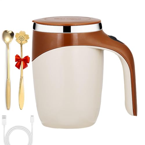 Ghjkldha Taza de agitación magnética automática, mezclador de café recargable, 13,5 x 9 cm, taza de acero inoxidable, licuadora autosensible, vaso de viaje impermeable, taza térmica USB, para el