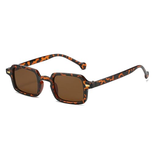 Lunettes de soleil carrées bleu léopard et thé léopard nuances dégradées
