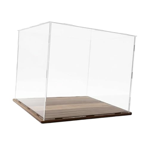 Boîte de rangement étanche en acrylique transparent avec socle bois