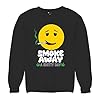 Tee Hunt Smoke Away A Shitty Day Sweatshirt Weed Smiley Face Cannabis Joint Chill Funny