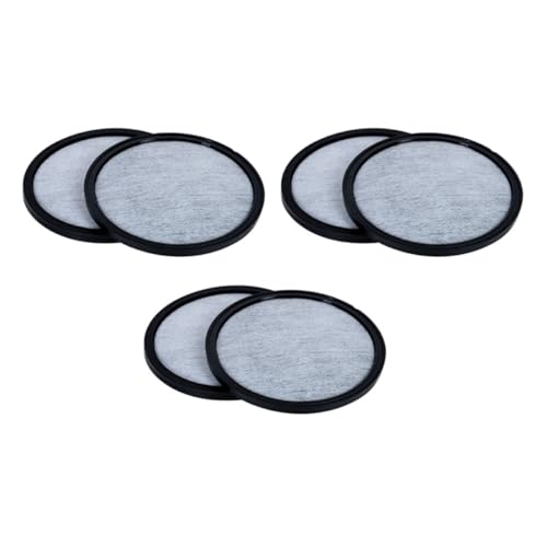 DEARMAMY Filtro de Agua para Cafetera Espresso de Carbón Activado y Bambú, Diámetro 8.5 Cm, 6 Piezas Reutilizables, Accesorio Ecológico para Máquina de Café en Hogar y Oficina