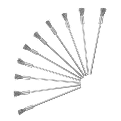 Veemoon 10-Pack Industrial Stainless Steel Wire Brush Extended Handle 3 * 6 * 100mm for Heavy Duty Cleaning