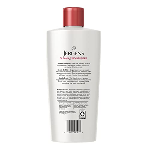 Jergens Extra Moisturizing Hand Soap, Liquid Hand Soap Refill Cherry Almond Scent, Hand Wash For Dry Hands, 16 Ounces #TOP7