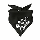 Hunde Dreiecks Halstuch (Fb: schwarz) (Gr. 1 (55 cm)) Name des Hundes