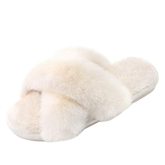 
                            Women's Cross Band Slippers Soft Plush Furry Cozy Open Toe House Shoes Indoor Outdoor Faux Rabbit Fur Warm Comfy Slip On Breathable
                        
