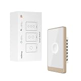 Nillway Smart Wall Light Switch, 2.4GHz 1 Gang WiFi Touch Switches, No Neutral Wire Required, 3 Way Muti Remote Control Smart Life/Tuya App, Compatible with Alexa, Google Home, (1 Pack, 1 Gang White)