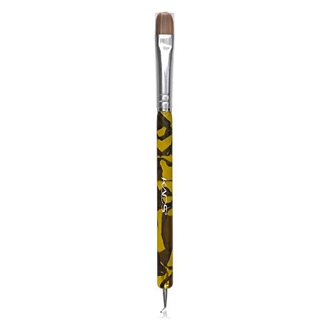 KADS Kolinsky Sable Brush 2 Way Acrylic Professional French Manicure Clean-up Brush Nail Art Brush Bend Nail Dotting Pen Cover