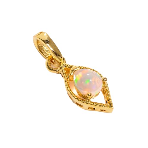 Pendentif en opale éthiopienne véritable et argent 925 fait main Stone House