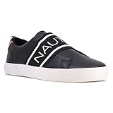 Suela de goma. Nautica Townsend - Zapatos casuales para hombre, estilo clásico y bajo, zapatillas de deporte de moda (cordones y deslizantes), Negro-graves, elástico, 46 EU