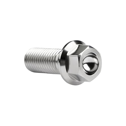 Image of Titanium Bolt M12 30 35 40 45 50 55 60 65 70 75 80 85 90mm Hex Small Flange Head for Motorcycle Car Modification Pack of 4 (M12x30mm Pitch 1.5, Silver)