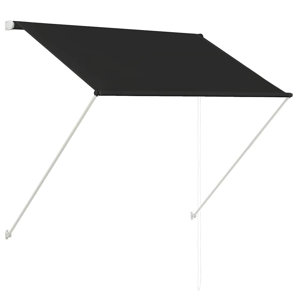 vidaXL Markise, Klemmmarkise Einziehbar, Sonnenschutz für Fenster Terrasse Balkon, Balkonmarkise Fallarmmarkise Fenstermarkise, 100×150cm Anthrazit