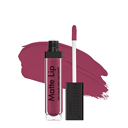 Image of Swiss Beauty Ultra Smooth Matte Lip Liquid Lipstick, Smooth Lip Color, Weightless Finish, Silky Matte Finish, Shade- Rose, 6ml