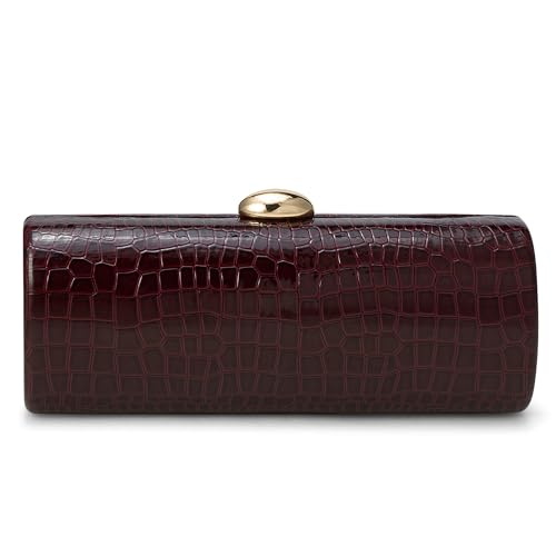 Image of Vegan PU Leather Evening Clutch Purses Crocodile Pattern Handbags Formal Envelope Shoulder Bags for Party Wedding Prom